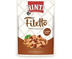 FINNERN GmbH end Co. KG Rinti Filetto šunų konservai su vištiena ir ėriena 100 g, maišelyje
