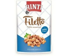 FINNERN GmbH end Co. KG Rinti Filetto šunų konservai su vištiena ir antiena 100 g, maišelyje