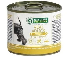 Nature's Protection Dog Adult Small Breed Veal and antiena konservai šunims, 200g