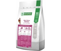 NATURE'S PROTECTION Mini extra lašiša Adult Small breed dog, suaugusių mažų ir labai mažų veislių šunų sausas pašaras su lašiša, 7.5kg