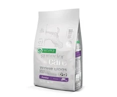 NATURE'S PROTECTION SUPERIOR CARE Baltas Dogs begrūdis su lašiša Junior All Breeds, visų veislių jaunų baltakailių šunų begrūdis sausas pašaras su lašiša, 1,5kg
