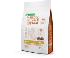 Nature's Protection Superior Care Raudona Coat begrūdis su lašiša Adult Small Breed 1,5kg, suaugusių, mažų veislių raudonkailių šunų sausas begrūdis pašaras su lašiša