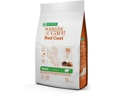 Nature's Protection Superior Care Raudona Coat begrūdis su ėriena Adult Small Breed 1,5kg, suaugusių, mažų veislių raudonkailių šunų sausas begrūdis pašaras su ėriena