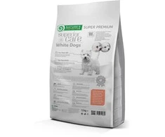 Nature's Protection Superior Care Baltas dogs begrūdis su lašiša Adult Small and Mini Breeds 1,5kg, suaugusių mažų ir labai mažų veislių šunų sausas begrūdis pašaras su lašiša