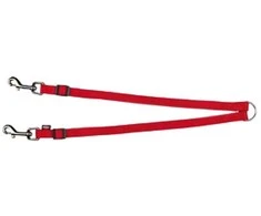Trixie Pavadis premium dviems šunims XS-M 40-70cm/15mm raudonas