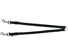 Trixie Pavadis premium dviems šunims XS-M 40 - 70 cm / 15 mm, juodas