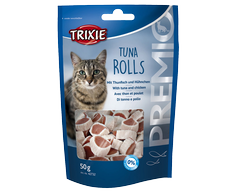 Trixie PREMIO Tuna Rolls skanėstai katėms sumuštiniai su tunu ir vištiena, 50g