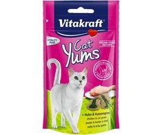 Vitakraft Chovex Sro Kačių skanėstas Cat Yums su vištiena ir kačių žole 40 g