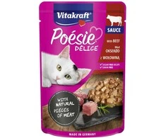 Vitakraft Chovex Sro VITAKRAFT POESIE DELICE, kačių konservuotas pašaras su jautiena, 85g, maišelyje