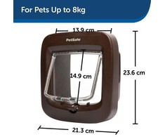 Petsafe Microchip Cat Flap durelės su mikročipu katėms ir mažiems šuniukams, rudos spalvos