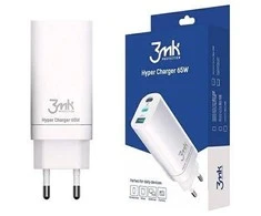 Įkroviklis buitinis 3mk HyperCharger 65W 2xUSB-C, 1xUSB-A PD 3.0/QC 4.0 baltas