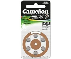 Elementai, A312/DA312/ZL312, 1,4V, CAMELION, 6 vnt.