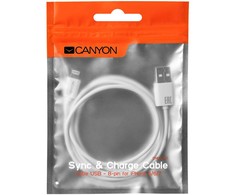 CANYON kabelis CFI-1 Lightning 5W 1m Baltas
