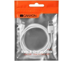 CANYON kabelis CFI-1 Lightning 5W 1m Baltas