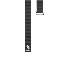 Connect hibrīdā ādas-silīcija magnētiskā cilpa siksna 20mm (M/L 130mm) melna