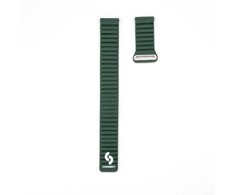 Connect Hibrīdā Ādas-Silikona Magnētiskā Cilpas Siksna 22mm (M/L 130mm) Meža Zaļa