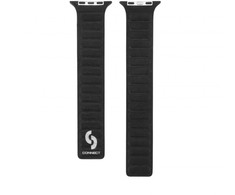 Connect Watch 42/44/45mm Fine woven twill magnetic chain Watch Straps Juodas