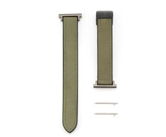 Connect 20mm Silicone Leather Watch Strap with Magnetic Forest Žalias