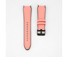 Connect 20mm Silicone Patch Leather Watch Strap (130mm M/L) Rožinė