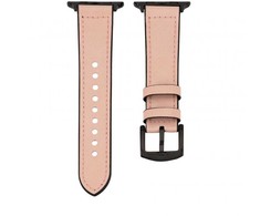 Connect Watch 38/40/41mm Silicone patch Leather Watch Strap (132mm M/L) Rožinė Sand