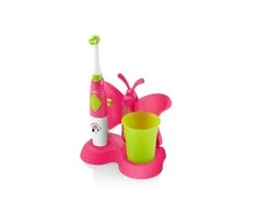 ETA | Dantų šepetėlis with water cup and holder | Sonetic ETA129490070 | Baterija operated | For kids | Šepetėlių skaičius galvutės įeina 2 | Number of teeth brushing modes 2 | Rožinė