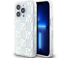 Apple iPhone 15 Pro Max DKNY dėklas Liquid Glitter Big Logo (DKHCP15XLCPEPT) baltos spalvos
