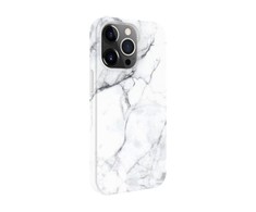 Dėklas Evelatus iPhone 14 Pro Premium Silikona Vāks Ar Drukātu Dizainu Marmora Baltā Krāsā