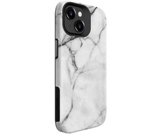 Dėklas Evelatus Armor Case iPhone 15 TPU + PC Divslāņu Pielāgota Mramora Baltā Druka Šokaizturīga Izturīga Aizsardzība