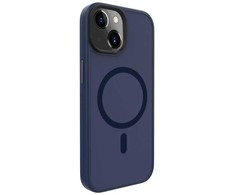 Dėklas Evelatus hibrīdā MagSafe maciņš iPhone 15 divslāņu PC + TPU ar iebūvētu magnētisko gredzenu triecienizturīga dizaina tumši zilā krāsā