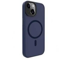 Dėklas Evelatus hibrīdā MagSafe maciņš iPhone 15 divslāņu PC + TPU ar iebūvētu magnētisko gredzenu triecienizturīga dizaina tumši zilā krāsā