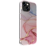 Dėklas Evelatus Apple iPhone 15 PC Customized Print Design Marble Rožinė