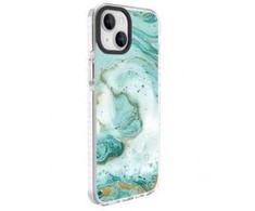 Dėklas Evelatus iPhone 15 hibrīda apvalks ar MagSafe PC + TPU drukātā dizaina mėlynas marmors