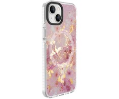 Dėklas Evelatus iPhone 15 Hibrīdā Lietā ar MagSafe PC + TPU Drukātā Dizaina Marmors Rozā