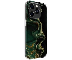 Dėklas Evelatus Apple iPhone 15 Pro Max PC Customized Print Design Marble Dark Žalias