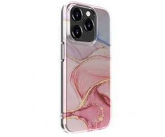 Dėklas Evelatus Apple iPhone 15 Pro PC Customized Print Design Marble Rožinė