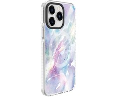 Dėklas Evelatus Apple iPhone 15 Pro PC+TPU With MagSafe Customized Print Marble Violetinė
