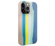 Dėklas Evelatus Apple iPhone 15 Pro Silicone case Multi-Colored Mėlyna Rožinė