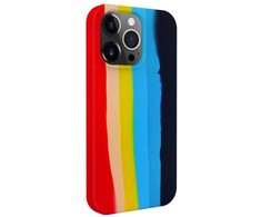 Dėklas Evelatus Apple iPhone 15 Pro Silicone case Multi-Colored Rainbow