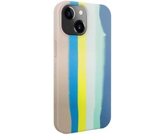 Dėklas Evelatus iPhone 15 Silikona Vāks Daudzkrāsains Dizains Zils-Rozā Gradient