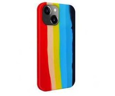 Dėklas Evelatus Apple iPhone 15 Silicone case Multi-Colored Rainbow