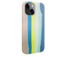 Dėklas Evelatus iPhone 15 Silikona Vāks Daudzkrāsains Dizains Zils-Rozā Gradient