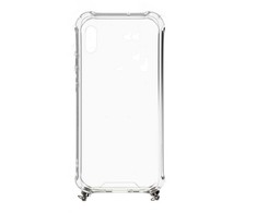 Dėklas Evelatus Apple iPhone Xs MAX Silicone Transparent with Necklace TPU Strap Transparent