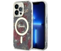 Apple iPhone 14 Pro Guess dėklas Flower MagSafe (GUHMP14LHCFWSA) žalios spalvos