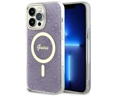 Apple iPhone 14 Pro Max Guess dėklas 4G MagSafe (GUHMP14XH4STU) violetinės spalvos