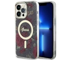 Apple iPhone 14 Pro Max Guess dėklas Flower MagSafe (GUHMP14XHCFWSA) žalios spalvos