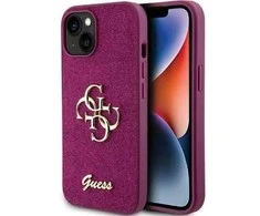 Apple iPhone 15 Guess dėklas Glitter Script Big 4G (Guhcp15shg4sgu) violetinės spalvos