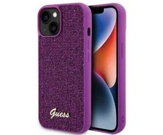 Dėklas GUESS GUHCP15SPMSDGSF IPHONE 15/14/13 6.1 "FUKSJA / FUSCHIA HARDCASE DISCO METAL SCRIPT