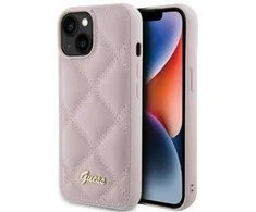 Dėklas GUESS GUHCP15SPSQSQSP IPHONE 15/14/13 6.1 "Rožinis / Rožinis HARDCASE QUILTD METAL LOGO