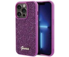 Guess GUHCP15LPMSDGSF iPhone 15 Pro 6.1" fuksja / fuschia kietas dėklas Disco Metal Script
