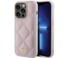 Dėklas GUESS GUHCP15LPSQSQSP IPHONE 15 PRO 6.1 "Rožinis/Rožinis HARDCASE QUILTED METAL LOGO